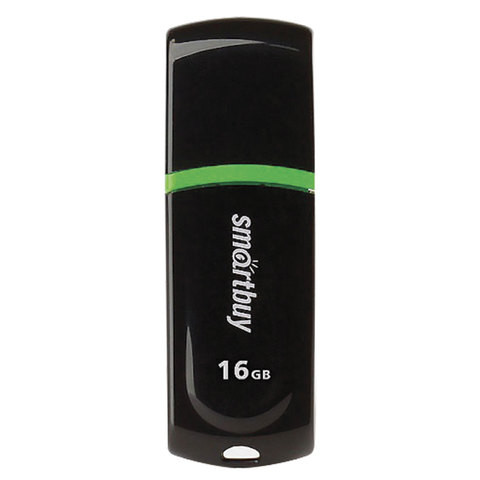 Флеш-диск 16 GB, SMARTBUY Paean, USB 2.0, черный, SB16GBPN-K по низкой цене оптом Краснодар, Москва, Уфа, Казань, Барнаул, Владивосток, Хабаровск, Сахалин, Красноярск, Екатеренбург, 