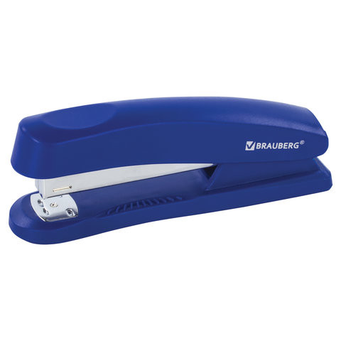 Степлер №24/6, 26/6 BRAUBERG "Standard+", до 30 листов, полнозагрузочный, синий, 228607 по низкой цене оптом 