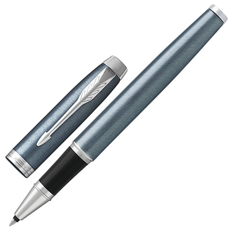 Ручка-роллер PARKER "IM Core Light Blue Grey CT", корпус серо-голубой лак, хромированные детали, черная, 1931662 по низкой цене оптом 