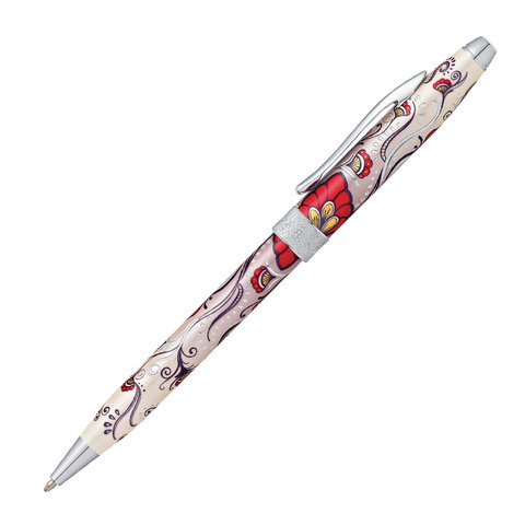 Ручка подарочная шариковая CROSS Botanica "Красная колибри", лак, латунь, хром, черная, AT0642-3 по низкой цене оптом 