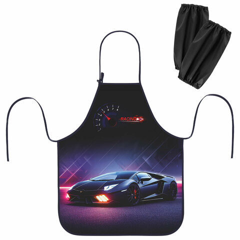 Фартук с нарукавниками для уроков труда ЮНЛАНДИЯ, регулировка по росту, 46х54 см, Street power, 273767 по низкой цене оптом 