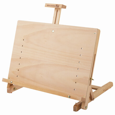 Мольберт настольный BRAUBERG ART CLASSIC, регулируемый верхний держатель, 50х37х39 см, бук, 191756 по низкой цене оптом 