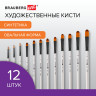 Кисти художественные набор 12 шт, синтетика, овальные № 1-12, BRAUBERG ART DEBUT, КОД по низкой цене оптом 