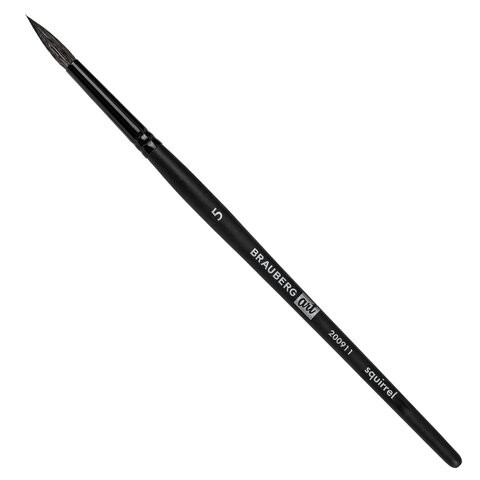Кисть художественная проф. BRAUBERG ART CLASSIC, белка, круглая, № 5, короткая ручка, 200911 по низкой цене оптом 