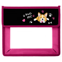 Папка для тетрадей ЮНЛАНДИЯ А5, пластик, 2 отделения, клапан на липучке, "Hug Me", 271489