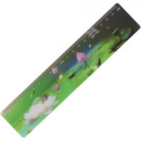 Линейка 3D, 20 см, BRAUBERG, объемная, "Кувшинки", европодвес, 210568