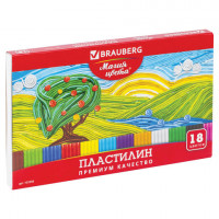 Пластилин классический BRAUBERG "МАГИЯ ЦВЕТА", 18 цветов, 360 г, со стеком, высшее качество, картонная упаковка, 103358