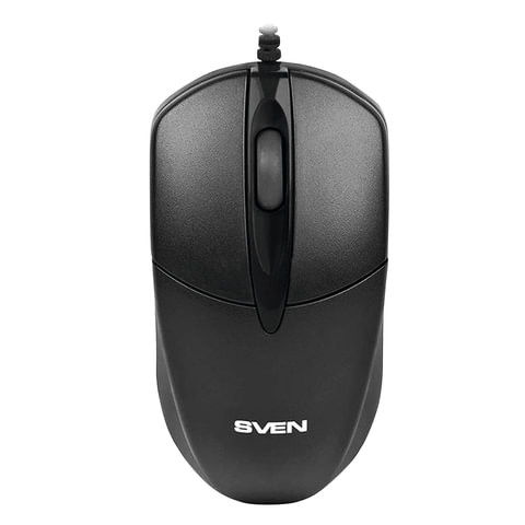 Мышь проводная SVEN RX-112, USB, 2 кнопки+1 колесо-кнопка, оптическая, черная, SV-03200112UB по низкой цене оптом Краснодар, Москва, Уфа, Казань, Барнаул, Владивосток, Хабаровск, Сахалин, Красноярск, Екатеренбург, 