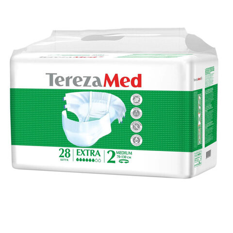 Подгузники для взрослых TEREZAMED Extra Medium, КОМПЛЕКТ 28 шт., одноразовые, 90257 по низкой цене оптом 