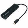 Хаб USB 3.1, 2xUSB, 2xType-C, с доп. пит. (Type-C), кабель Type-C 19 см, черный, GEMBIRD UHB-C425 по низкой цене оптом Краснодар, Москва, Уфа, Казань, Барнаул, Владивосток, Хабаровск, Сахалин, Красноярск, Екатеренбург, 