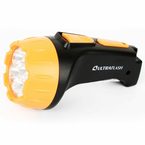 Фонарь аккумуляторный ULTRAFLASH 7хLED+8хLED, 2 режима, выдвижная вилка, заряд от сети, LED3818 по низкой цене оптом 