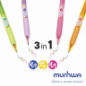 Ручка шариковая масляная автоматическая MUNHWA "Hi-Color 3", 3 ЦВЕТА (синий, неоновый желтый, неоновый розовый), узел 0,7 мм, HC3 по низкой цене оптом 