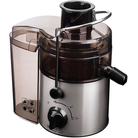 Соковыжималка SCARLETT SC-JE50S18, 800 Вт, стакан 0,6 л, емкость для жмыха 1 л, пластик, сталь/черный по низкой цене оптом Соковыжималка SCARLETT SC-JE50S18, 800 Вт, стакан 0,6 л, емкость для жмыха 1 л, пластик, сталь/черный по низкой цене оптом