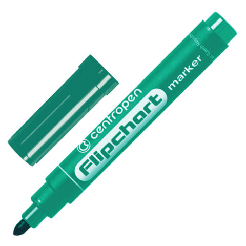 Маркер для флипчарта ЗЕЛЕНЫЙ CENTROPEN, НЕПРОПИТЫВАЮЩИЙ, круглый наконечник, 2,5 мм, 8550, 5 8550 0110 по низкой цене оптом 