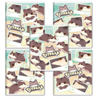 РЕЗЕРВ Тетрадь А5 48л. BRAUBERG МИЛЫЕ КОТЫ скоба, клетка, выборочный лак, 405193