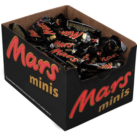 Конфеты шоколадные MARS minis, весовые, 1 кг, картонная упаковка, 56730 по низкой цене оптом Краснодар, Москва, Уфа, Казань, Барнаул, Владивосток, Хабаровск, Сахалин, Красноярск, Екатеренбург, 