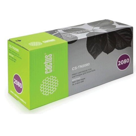 Картридж лазерный CACTUS (CS-TN2080) для BROTHER HL-2130R/DCP-7055R, ресурс 700 стр. по низкой цене оптом 