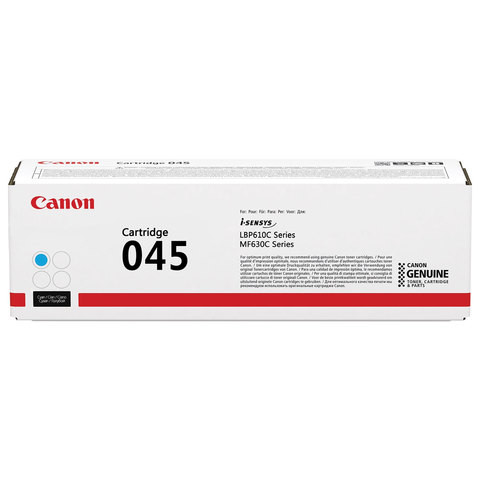 Картридж лазерный CANON (045C) MF635/633/631/LBP 611/613, голубой, ресурс 1300 стр., оригинальный, 1241C002 по низкой цене оптом 