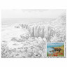 Холст на картоне с контуром BRAUBERG ART CLASSIC "ЦВЕТЫ И МОРЕ", 30х40, грунтованный, хлопок, 191541 по низкой цене оптом Краснодар, Москва, Уфа, Казань, Барнаул, Владивосток, Хабаровск, Сахалин, Красноярск, Екатеренбург, 