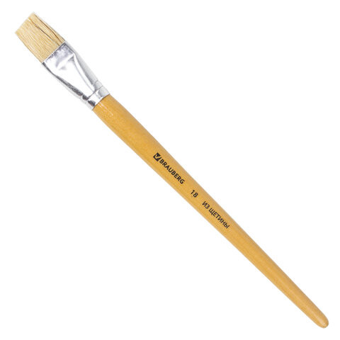 Кисть BRAUBERG, щетина, плоская, № 18, 200206 по низкой цене оптом 