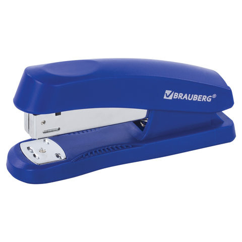 Степлер №24/6, 26/6 BRAUBERG "Standard+", до 30 листов, синий, 228609 по низкой цене оптом 