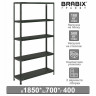 Стеллаж металлический BRABIX "ГРАФИТ MS KD-180/40/70-5", лофт, 1800х700х400 мм, 5 полок, 291268, S240BR124593 по низкой цене оптом Краснодар, Москва, Уфа, Казань, Барнаул, Владивосток, Хабаровск, Сахалин, Красноярск, Екатеренбург, 