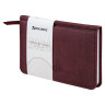 Еженедельник датированный 2026 МАЛЫЙ ФОРМАТ 95х155мм А6 BRAUBERG Wood, под кожу, бордо, 117196 по низкой цене оптом 