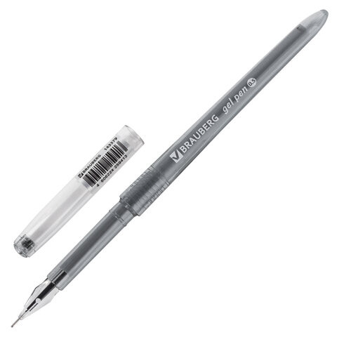 Ручка гелевая BRAUBERG DIAMOND, ЧЕРНАЯ, игольчатый узел 0,5 мм, линия письма 0,25 мм, 143379 по низкой цене оптом Краснодар, Москва, Уфа, Казань, Барнаул, Владивосток, Хабаровск, Сахалин, Красноярск, Екатеренбург, 