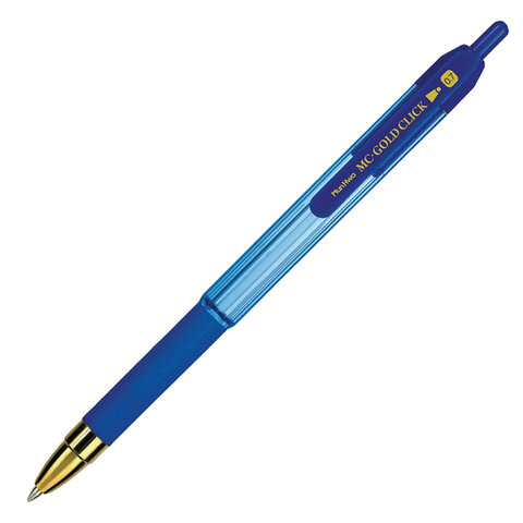 Ручка шариковая масляная автоматическая MUNHWA "MC Gold Click", СИНЯЯ, узел 0,7 мм, GC07-02 по низкой цене оптом 