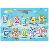 Настольное покрытие для труда и творческих занятий, ПВХ, BRAUBERG KIDS, Numbers, 50х35 см, 272361