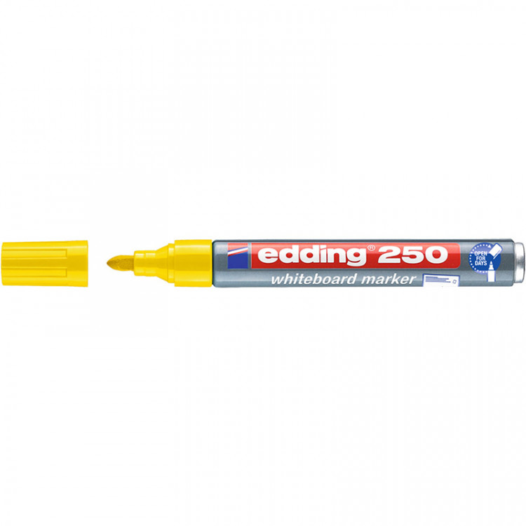 Маркер для белых досок edding 250 Cap-off, круглый наконечник, 1.5-3 мм Желтый по низкой цене оптом 