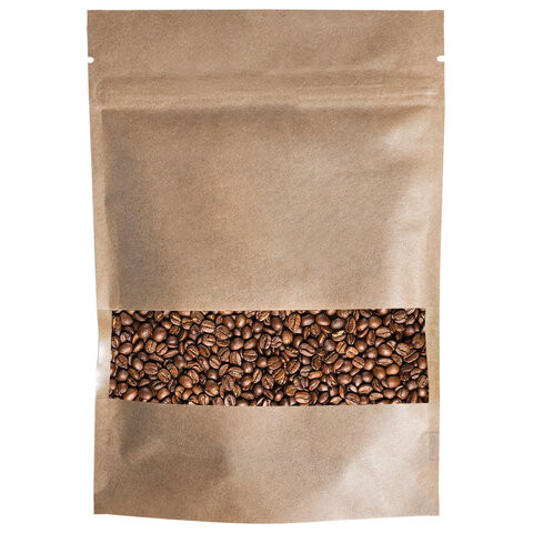 Пакет Дой-Пак с замком ZIP LOCK, крафт с окном 60 мм, 200 х 300 + 50 мм, 100 штук 150 мкм, BRAUBERG, 700694 по низкой цене оптом Пакет Дой-Пак с замком ZIP LOCK, крафт с окном 60 мм, 200 х 300 + 50 мм, 100 штук 150 мкм, BRAUBERG, 700694 по низкой цене оптом