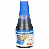 Краска штемпельная COLOP синяя, 25 мл, на водно-глицериновой основе, 801, 218943
