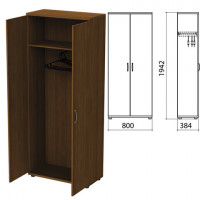 Шкаф для одежды "Этюд", 800х384х1942 мм, орех (КОМПЛЕКТ)