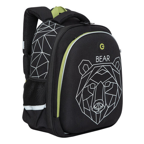 Ранец GRIZZLY анатомическая спинка, c бейджем, для мальчиков, BEAR, 36х28х20 см, RAz-, RAz-287-9/1 по низкой цене оптом 