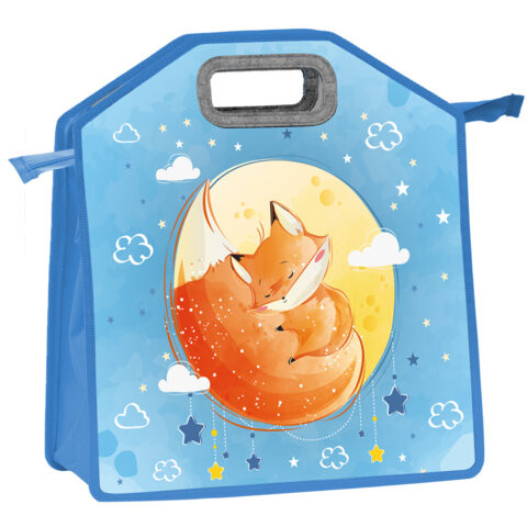 Папка-сумка ЮНЛАНДИЯ, 1 отделение, фетровые ручки, 34х30х11 см, "Moon fox", 270996 по низкой цене оптом 