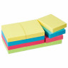 Блоки самоклеящийся (стикер) POST-IT ORIGINAL "Прилив Энергии" 38х51 мм, КОМПЛЕКТ 12 шт. по 100 л., ассорти, 653-TFEN по низкой цене оптом 