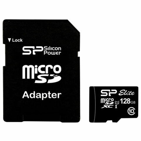 Карта памяти microSDXC 128 GB SILICON POWER Elite UHS-I U3, V30, 75 Мб/сек (cl.10) адаптер SP128GBSTXBU1V1 по низкой цене оптом 