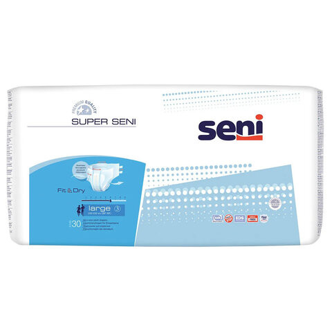 Подгузники для взрослых SUPER SENI Large, КОМПЛЕКТ 30 шт., одноразовые, SE-094-LA30-JA1 по низкой цене оптом 