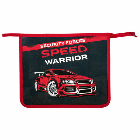 Папка для тетрадей ПИФАГОР А5, 1 отделение, пластик, на молнии, "Speed warrior", 271088 по низкой цене оптом 