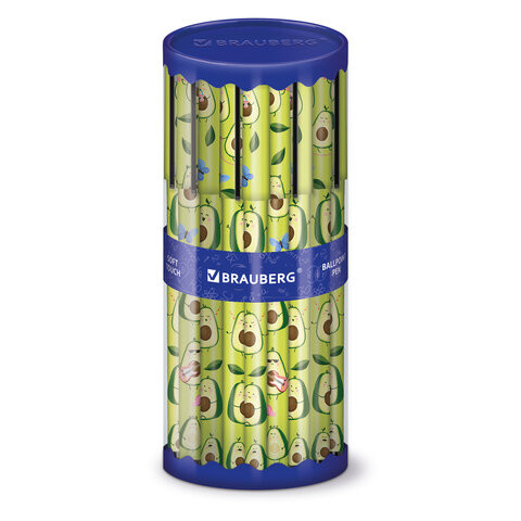 Ручка шариковая BRAUBERG SOFT TOUCH GRIP "AVOCADO", СИНЯЯ, мягкое покрытие, узел 0,7 мм, 143716 по низкой цене оптом 