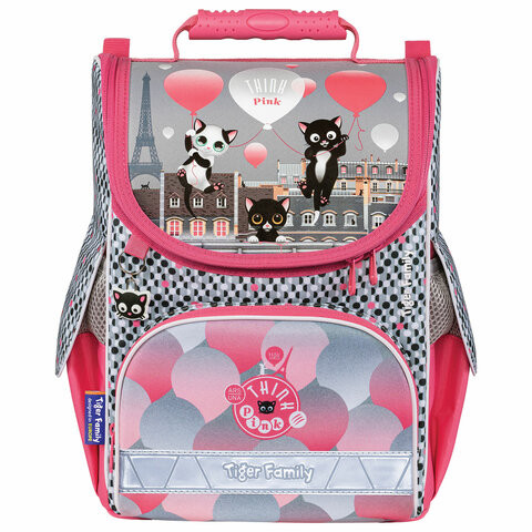 Ранец TIGER FAMILY для начальной школы, Nature Quest, "Think Pink in Paris", 35х31х19 см, 270200 по низкой цене оптом 