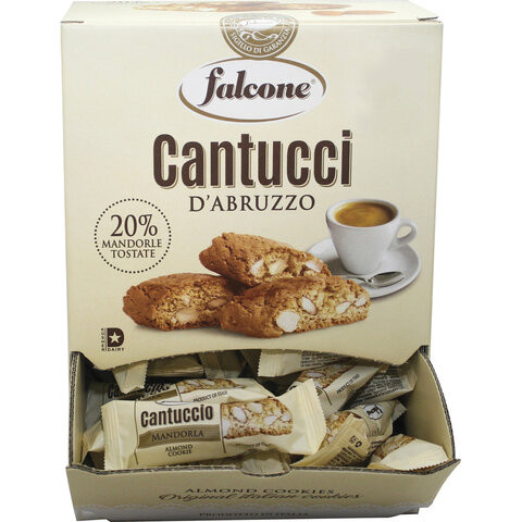 Печенье сахарное FALCONE "Cantucci" с миндалем, 1 кг (125 шт. по 8 г), в коробке Office-box, MC-00014394 по низкой цене оптом Краснодар, Москва, Уфа, Казань, Барнаул, Владивосток, Хабаровск, Сахалин, Красноярск, Екатеренбург, 