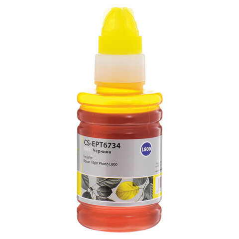 Чернила CACTUS (CS-EPT6734) для СНПЧ EPSON L800/L810/L850/L1800, желтые, 0,1 л по низкой цене оптом 