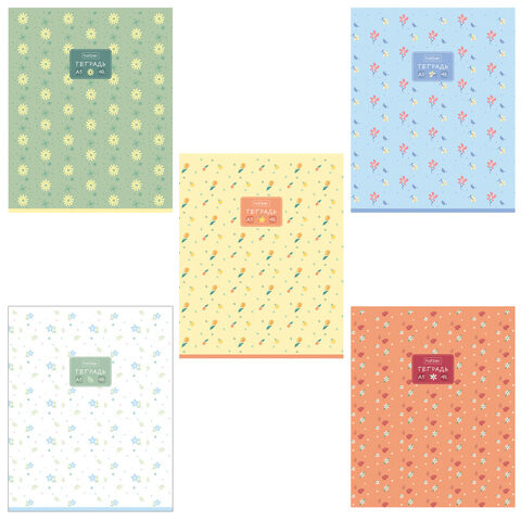 Тетрадь А5 48л. HATBER скоба, клетка, обложка картон, тиснение, Цветочный орнамент (м, 48Т5тВ1 по низкой цене оптом Тетрадь А5 48л. HATBER скоба, клетка, обложка картон, тиснение, Цветочный орнамент (м, 48Т5тВ1 по низкой цене оптом