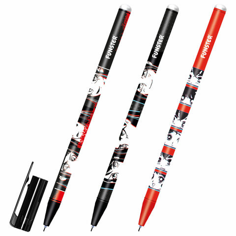 Ручка стираемая гелевая с принтом FUNSTER "MANGA ANIME", СИНЯЯ, корпус ассорти, игольчатый наконечник 0,5 мм, линия 0,35 мм, 144413 по низкой цене оптом Ручка стираемая гелевая с принтом FUNSTER "MANGA ANIME", СИНЯЯ, корпус ассорти, игольчатый наконечник 0,5 мм, линия 0,35 мм, 144413 по низкой цене оптом