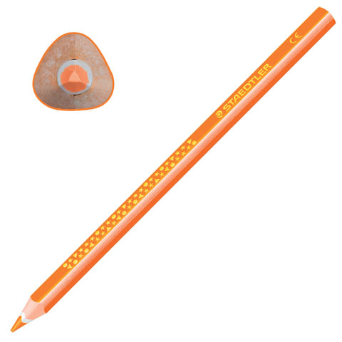 Карандаш цветной утолщенный STAEDTLER "Noris club", 1 шт., трехгранный, грифель 4 мм, оранжевый, 1284-4 по низкой цене оптом 