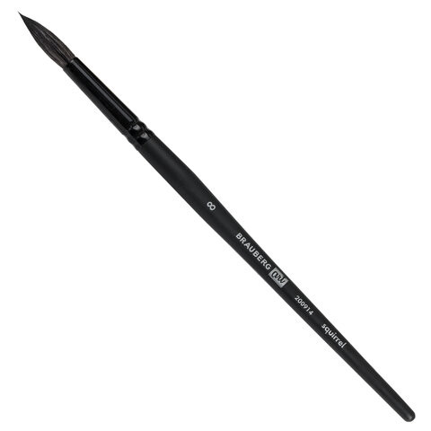 Кисть художественная проф. BRAUBERG ART CLASSIC, белка, круглая, № 8, короткая ручка, 200914 по низкой цене оптом 