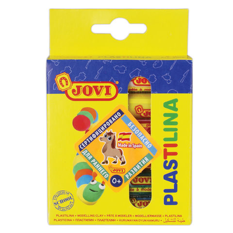 Пластилин на растительной основе JOVI (Испания), 6 цветов, 90 г, 90/6 по низкой цене оптом 