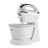 Миксер SCARLETT SC-HM40B01 на подставке, 450 Вт, 5 скоростей, 2 венчика, 2 крюка для теста, чаша, белый, SC - HM40B01 по низкой цене оптом Краснодар, Москва, Уфа, Казань, Барнаул, Владивосток, Хабаровск, Сахалин, Красноярск, Екатеренбург, 